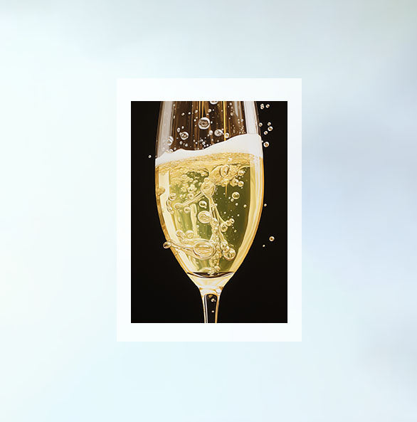 シャンパンのアートポスター原画のみ設置イメージ