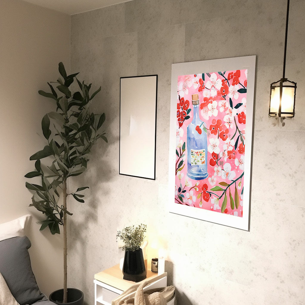 桜のアートポスター廊下配置イメージ