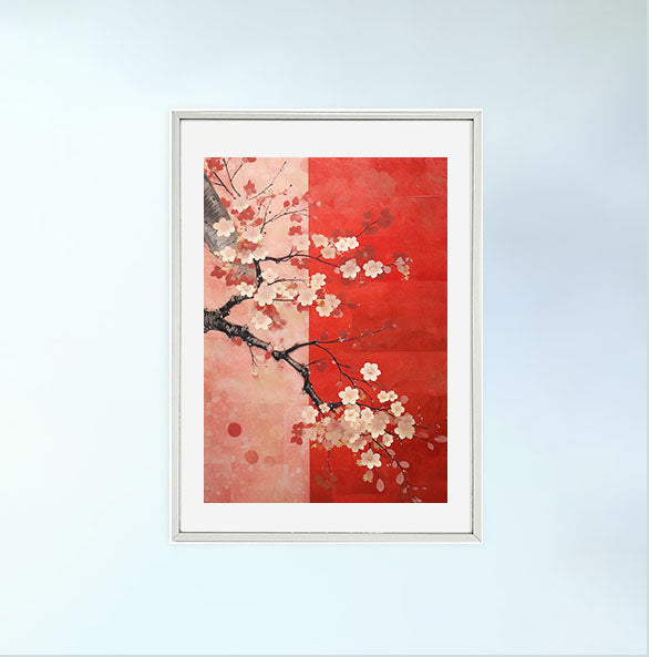 桜のアートポスター銀フレームあり