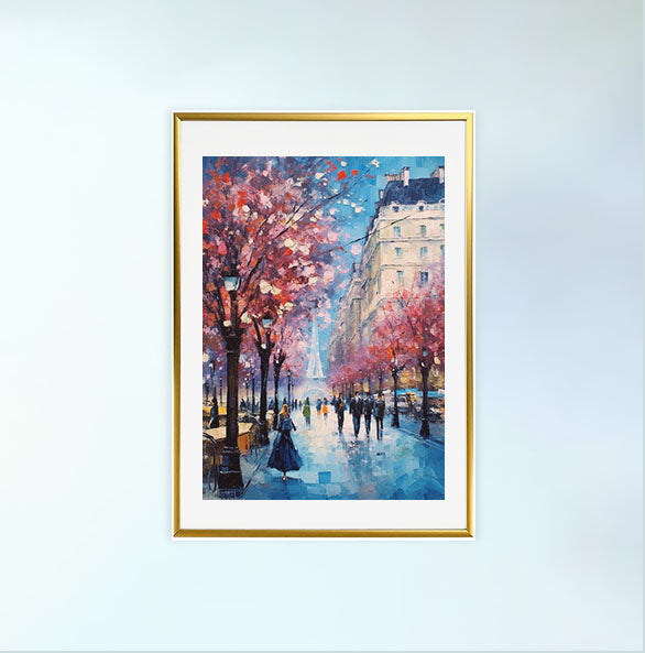 桜のアートポスター金フレームあり