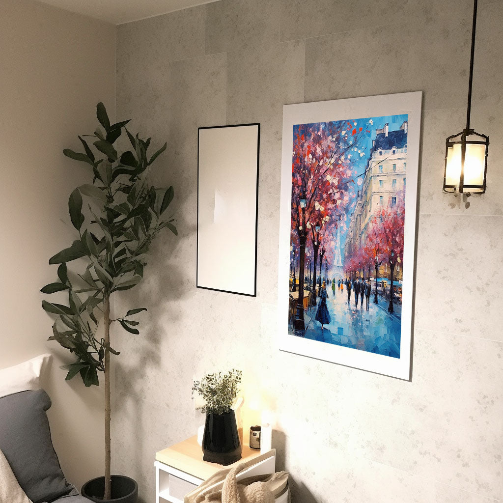 桜のアートポスター廊下配置イメージ