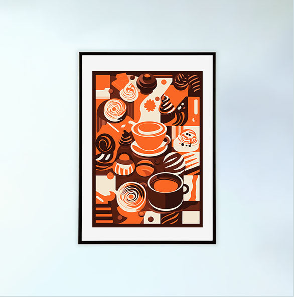 チョコレートのアートポスター黒フレームあり