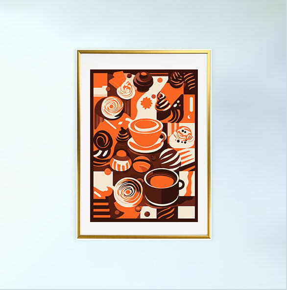 チョコレートのアートポスター金フレームあり