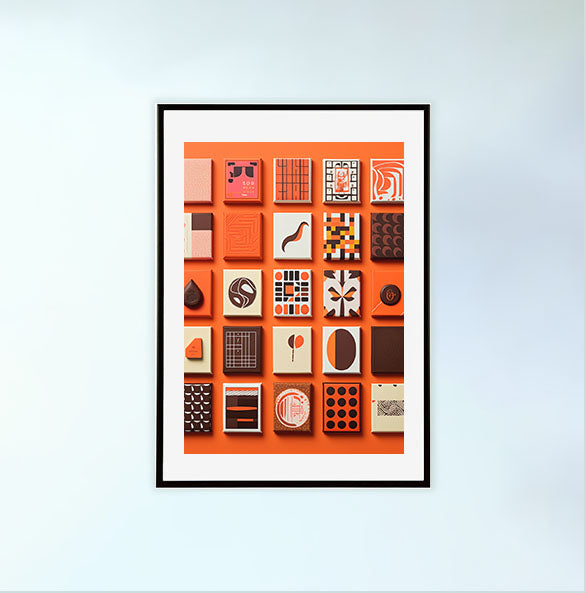 チョコレートのアートポスター黒フレームあり