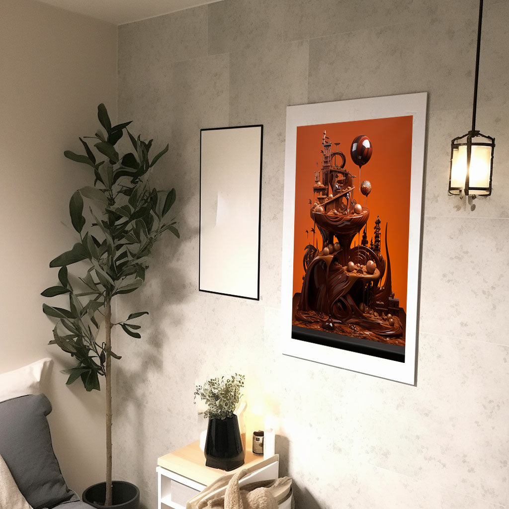 チョコレートのアートポスター廊下配置イメージ