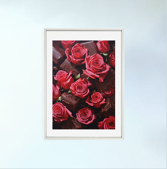 チョコレートのアートポスター銀フレームあり