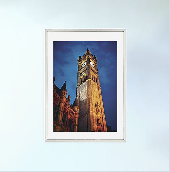 時計のアートポスター銀フレームあり