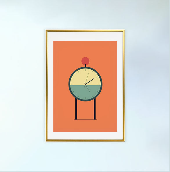 時計のアートポスター金フレームあり