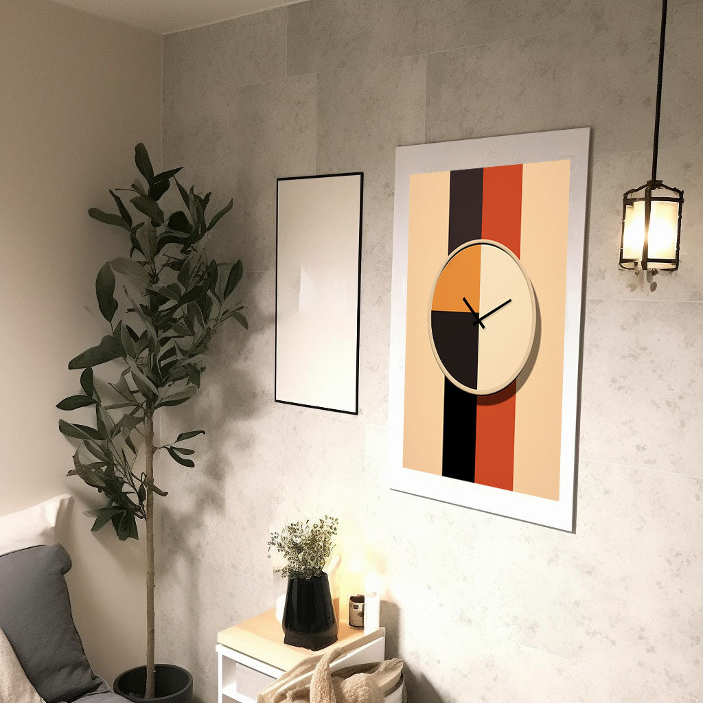時計のアートポスター廊下配置イメージ