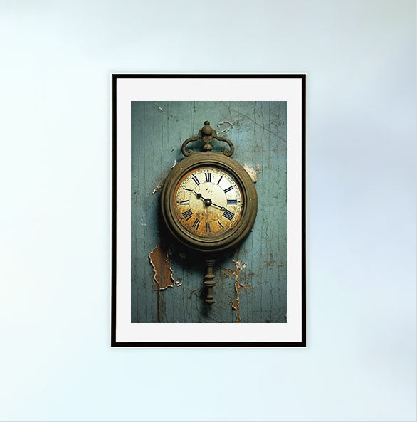 時計のアートポスター黒フレームあり