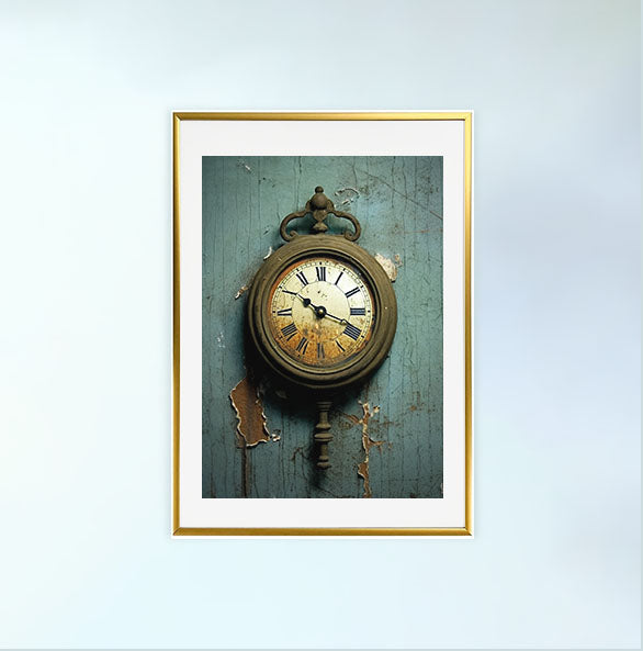 時計のアートポスター金フレームあり
