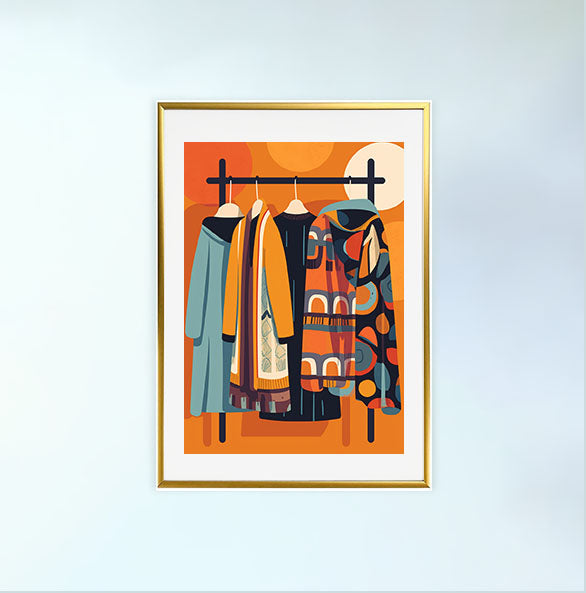 着物のアートポスター金フレームあり