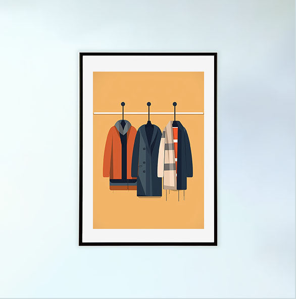 着物のアートポスター黒フレームあり