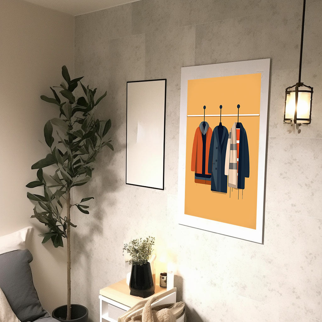 着物のアートポスター廊下配置イメージ