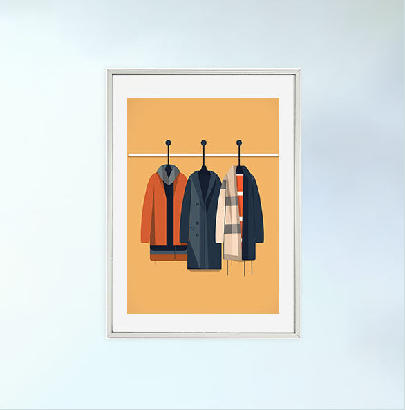 着物のアートポスター銀フレームあり
