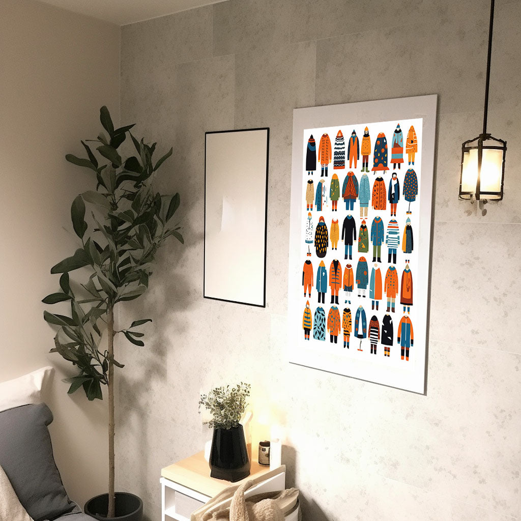 着物のアートポスター廊下配置イメージ