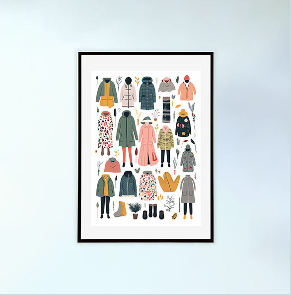 着物のアートポスター黒フレームあり