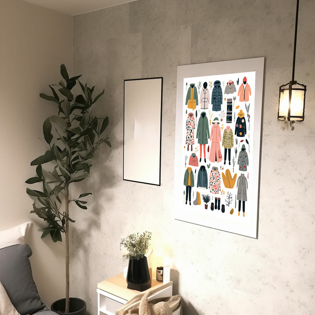 着物のアートポスター廊下配置イメージ