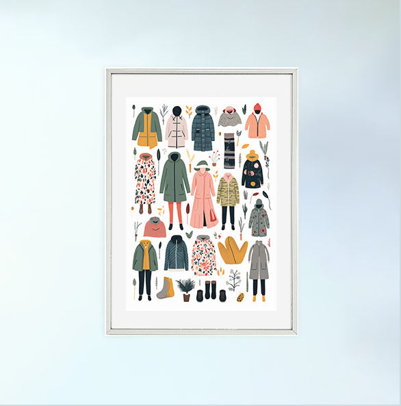 着物のアートポスター銀フレームあり