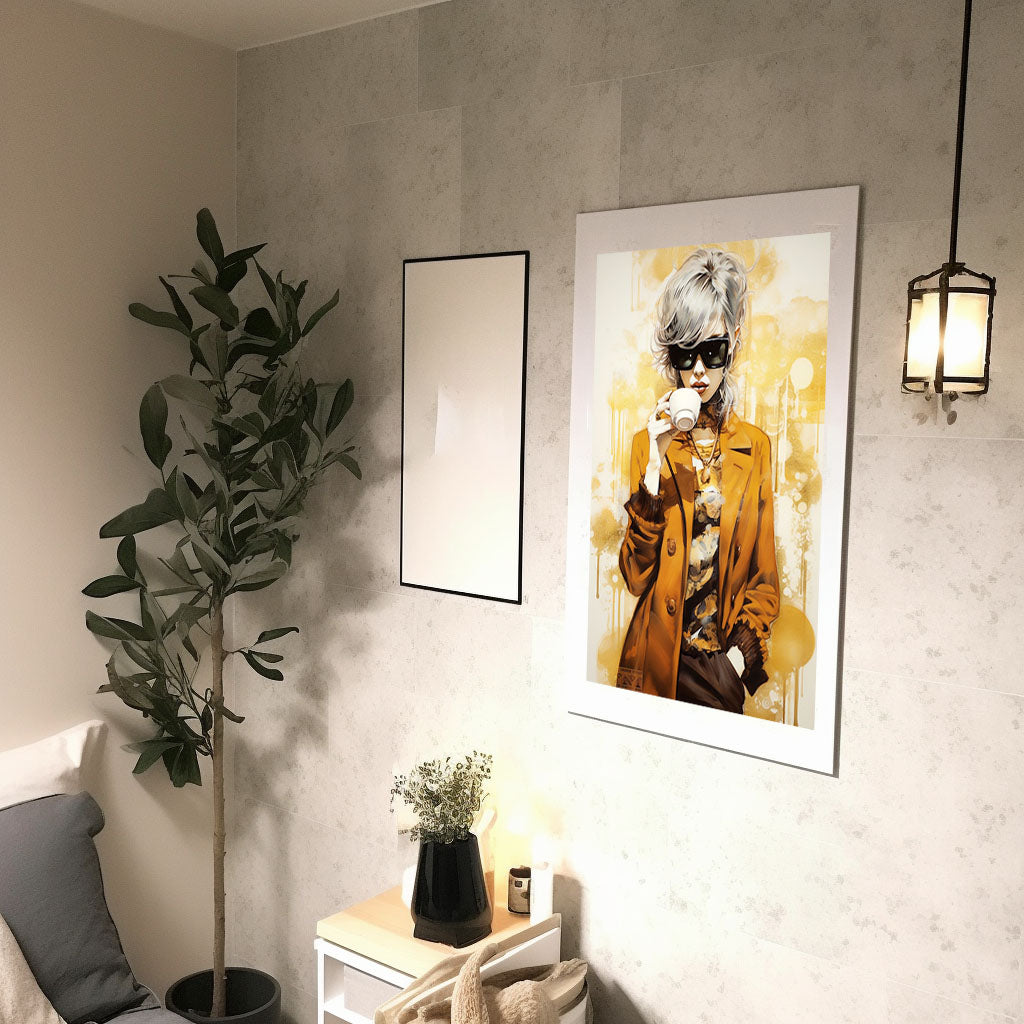 コーヒーベルトのアートポスター廊下配置イメージ