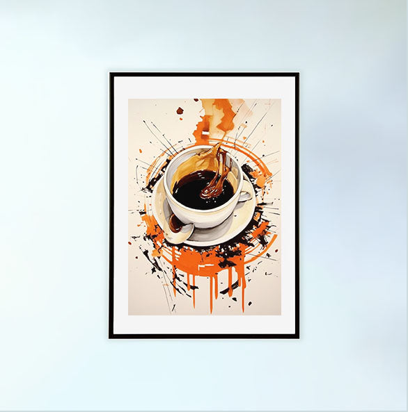 コーヒーベルトのアートポスター黒フレームあり