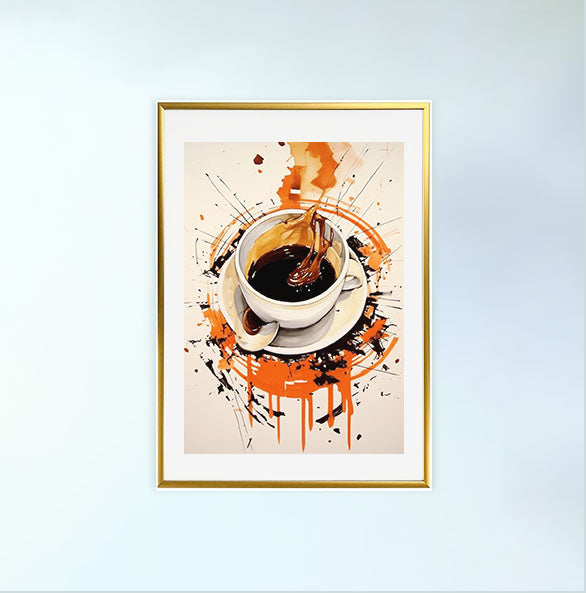コーヒーベルトのアートポスター金フレームあり