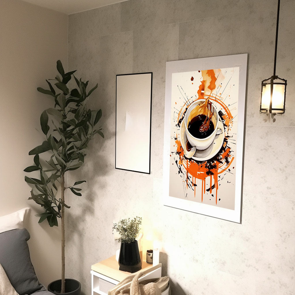 コーヒーベルトのアートポスター廊下配置イメージ
