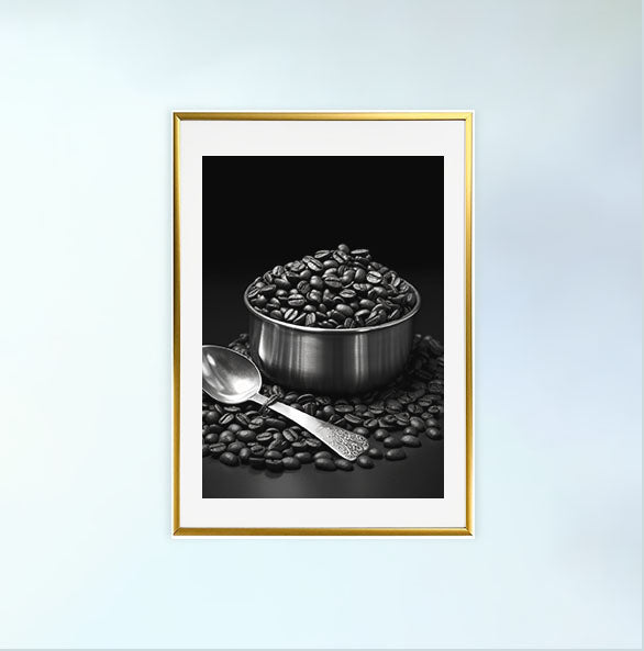 コーヒーベルトのアートポスター金フレームあり