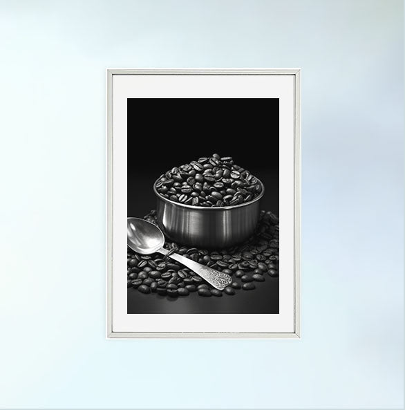 コーヒーベルトのアートポスター銀フレームあり