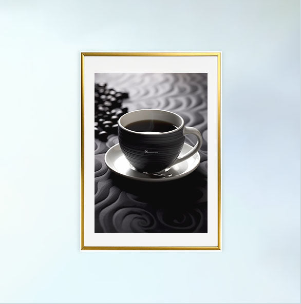 コーヒーベルトのアートポスター金フレームあり