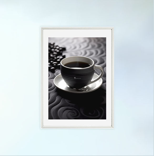 コーヒーベルトのアートポスター白フレームあり