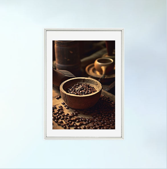 コーヒーベルトのアートポスター銀フレームあり