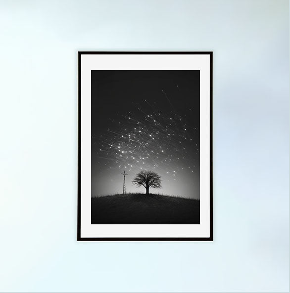 星座のアートポスター黒フレームあり