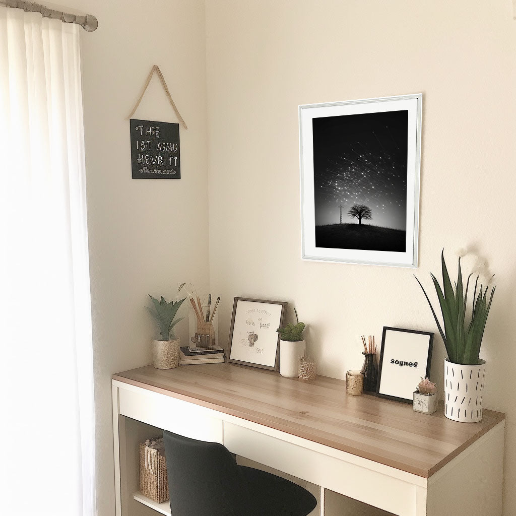 星座のアートポスター机配置イメージ