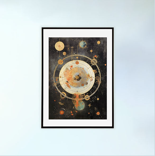 星座のアートポスター黒フレームあり
