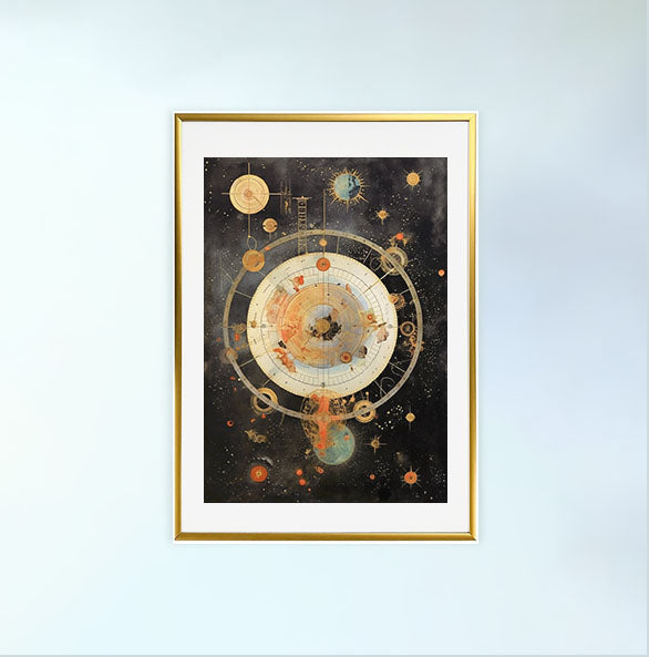 星座のアートポスター金フレームあり