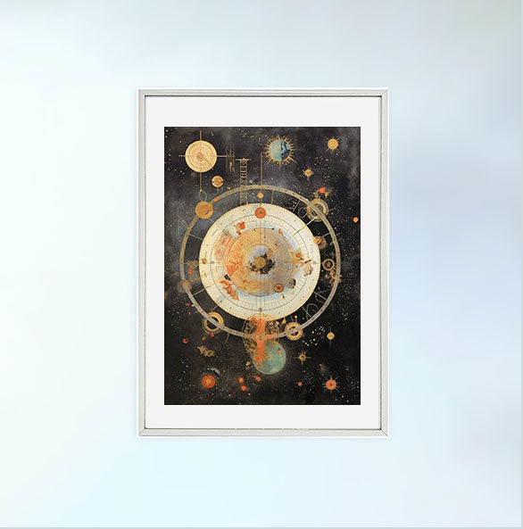 星座のアートポスター銀フレームあり