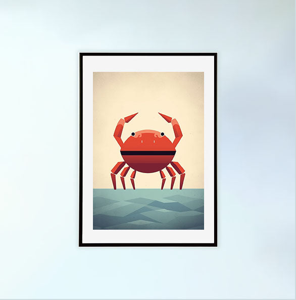 かにのアートポスター黒フレームあり
