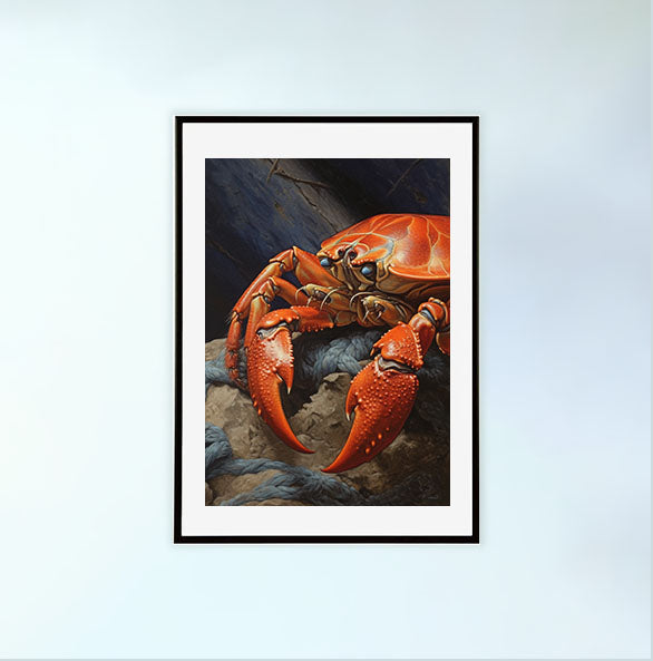 かにのアートポスター黒フレームあり