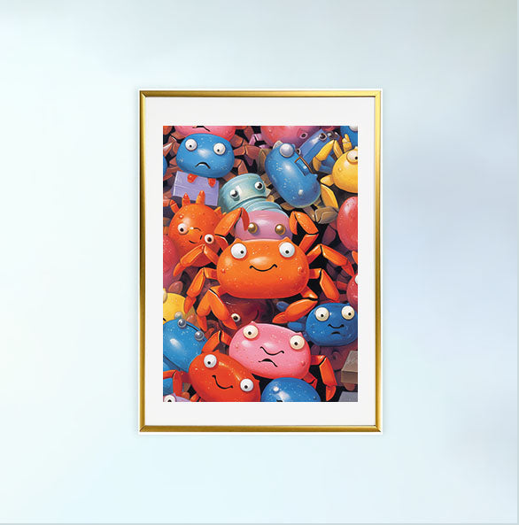 かにのアートポスター金フレームあり