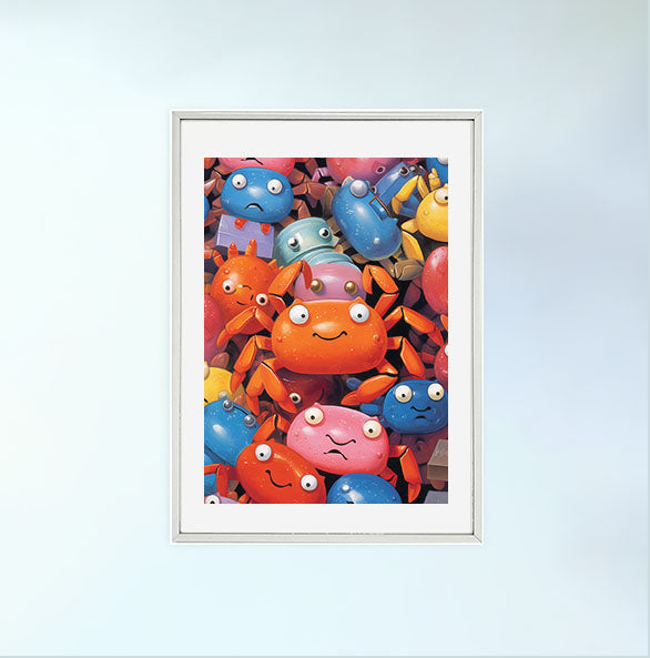 かにのアートポスター銀フレームあり