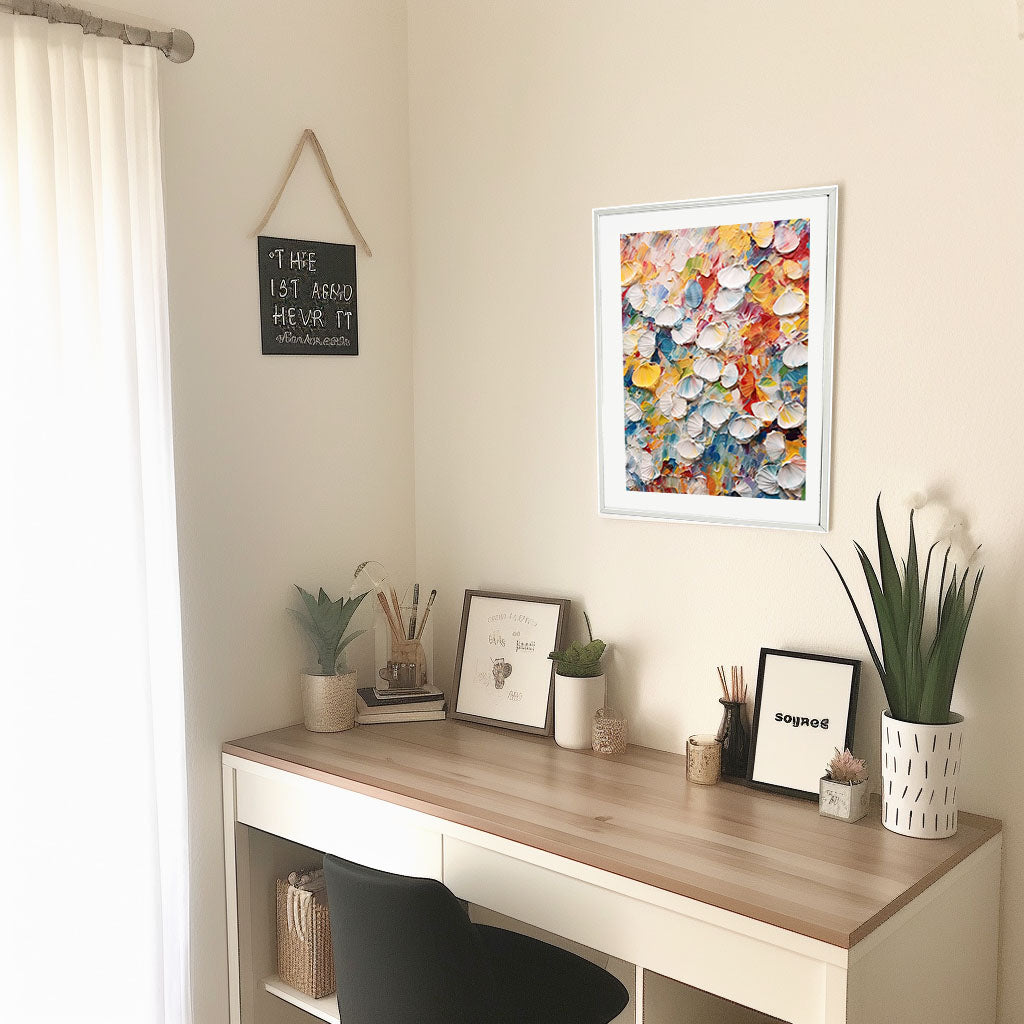 かにのアートポスター机配置イメージ