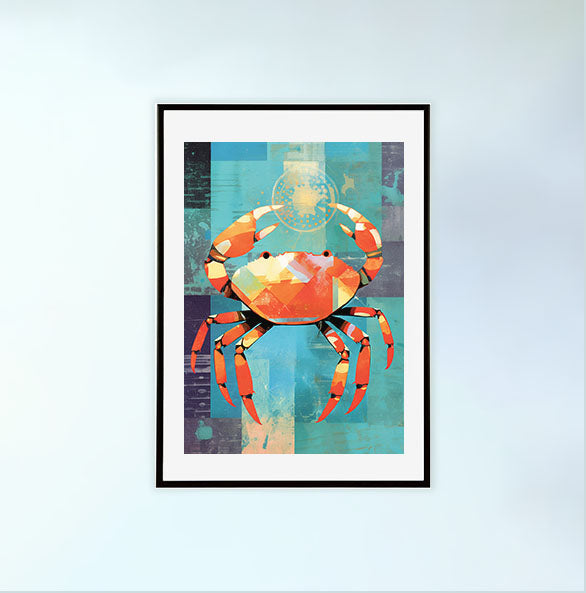 かにのアートポスター黒フレームあり