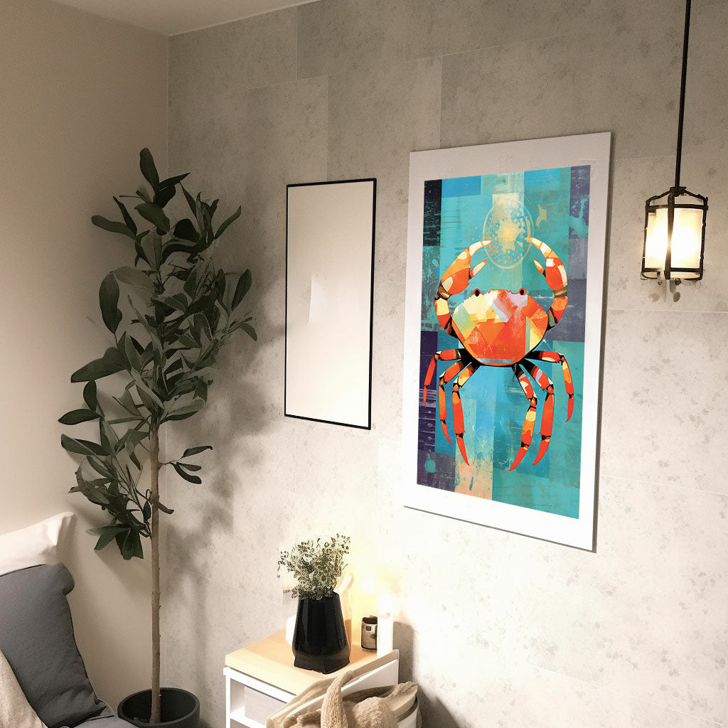 かにのアートポスター廊下配置イメージ