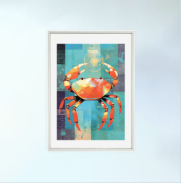 かにのアートポスター銀フレームあり