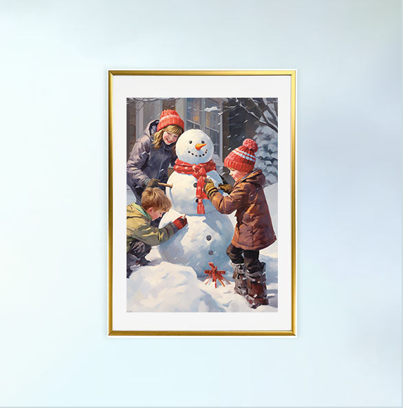 クリスマスのアートポスター金フレームあり