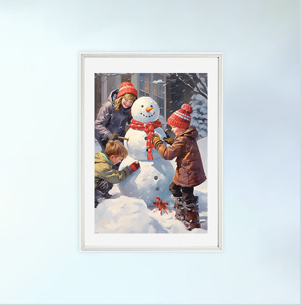 クリスマスのアートポスター白フレームあり