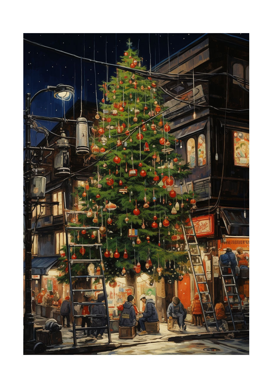 クリスマスのアートポスター原画のみ