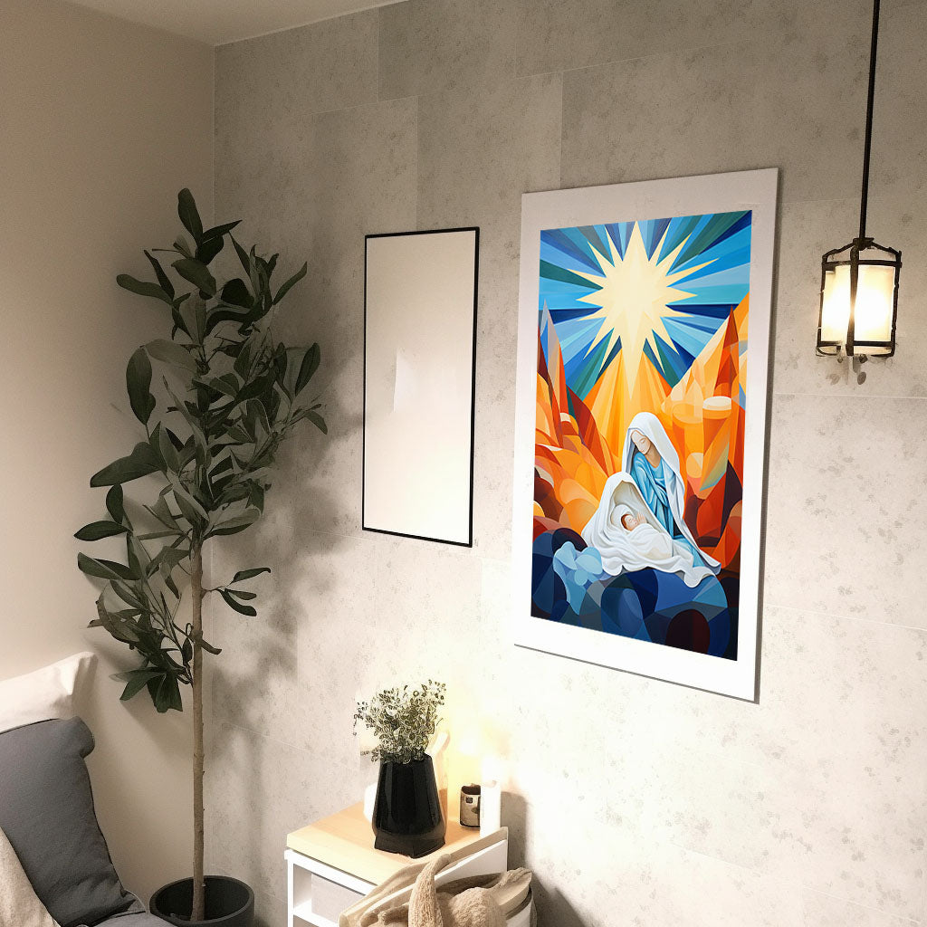 クリスマスのアートポスター廊下配置イメージ