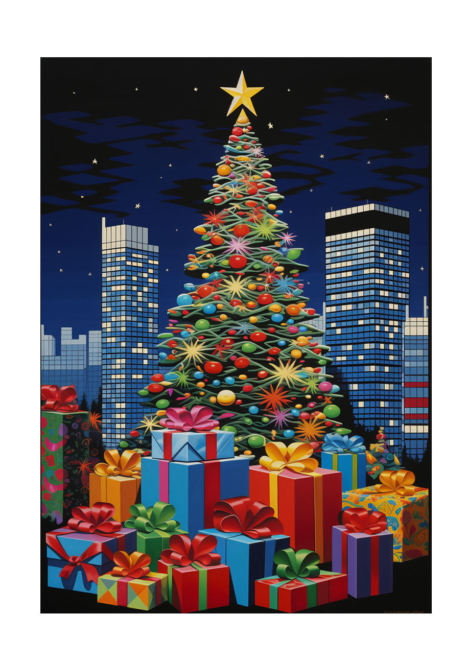 クリスマスのアートポスター原画のみ